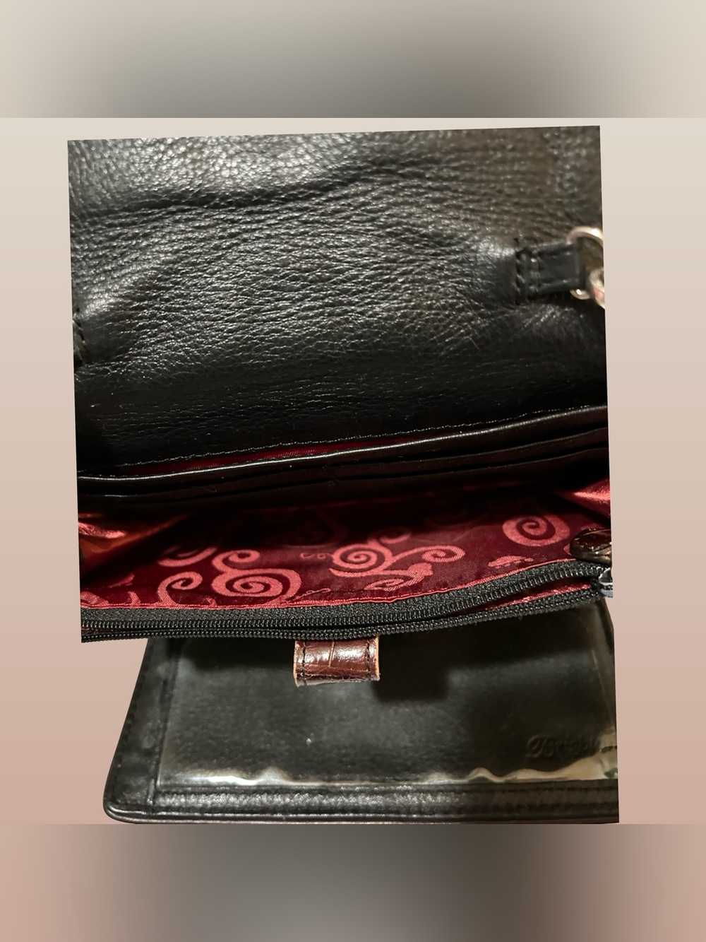 GOOD PLUS CONDITION! BRIGHTON NEPAL ORGANIZATION PEBBLE LEATHER CROSSBODY PURSE! - Picture 4 of 16
